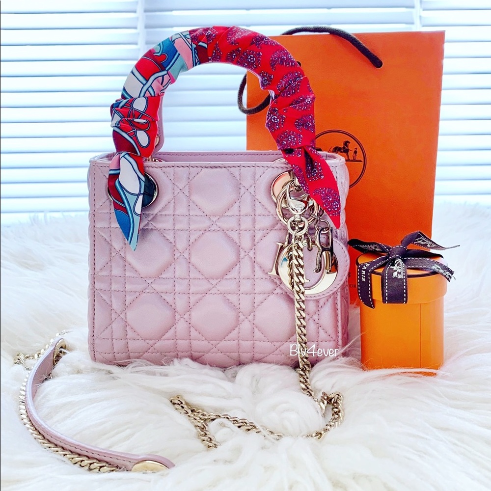 💗SOLD💗Lady Dior Mini Pearly Pink Lotus